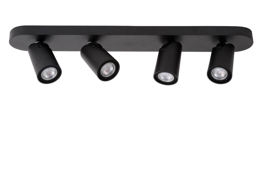 Lucide XYRUS - Ceiling spotlight - LED Dim to warm - GU10 - 4x5W 2200K/3000K - Black - turned off